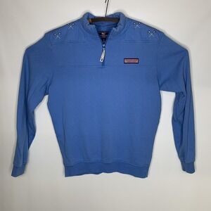 Vineyard Vines Martha's Light Blue 1/4 Zip Pullover Sweatshirt Small Lacrosse